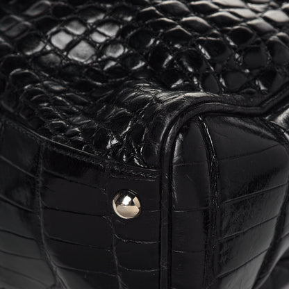 Gucci Crocodile Peggy Braided Tote Black 10 of 15