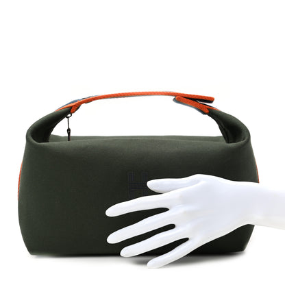 Hermes Canvas Large Bride-A-Brac Pouch Vert Foret 2 of 9
