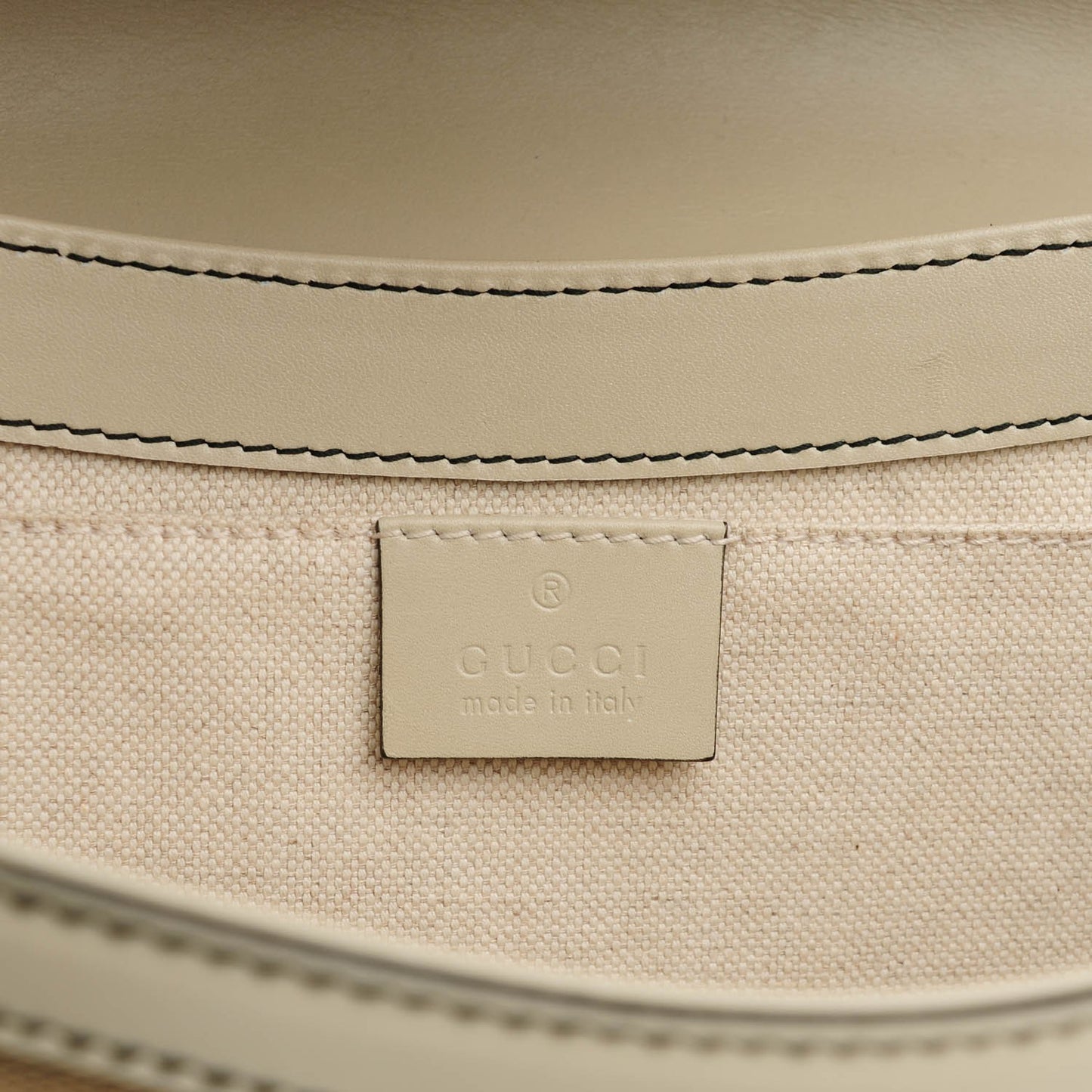 Monogram Margaux Calfskin Medium Emily Chain Shoulder Bag Beige Ebony Mystic White