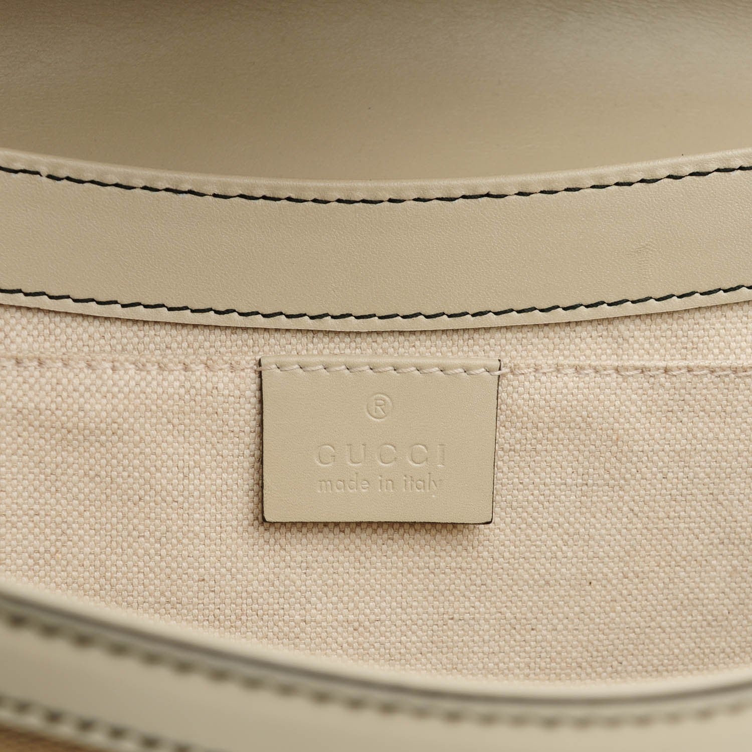 Gucci Monogram Margaux Calfskin Medium Emily Chain Shoulder Bag Beige Ebony Mystic White 6 of 7