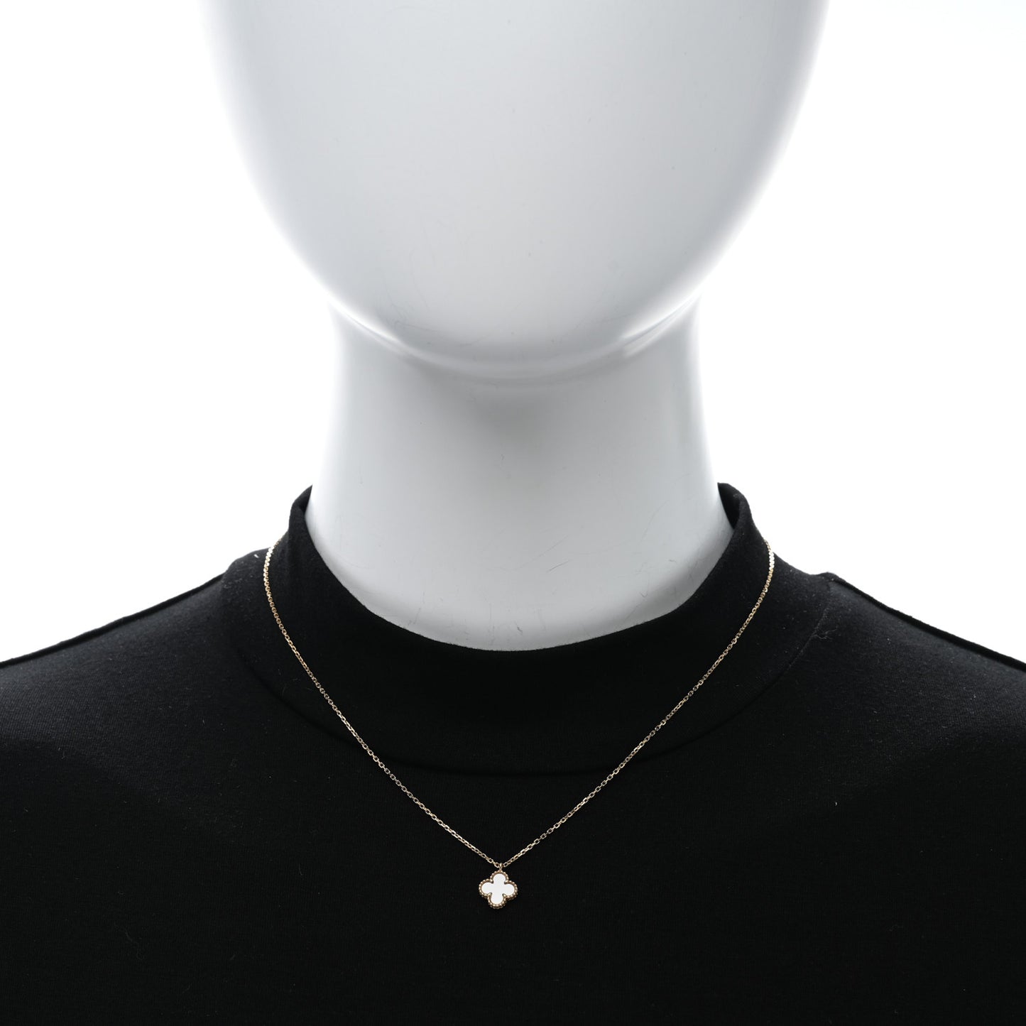 18K Yellow Gold Mother of Pearl Sweet Alhambra Pendant Necklace