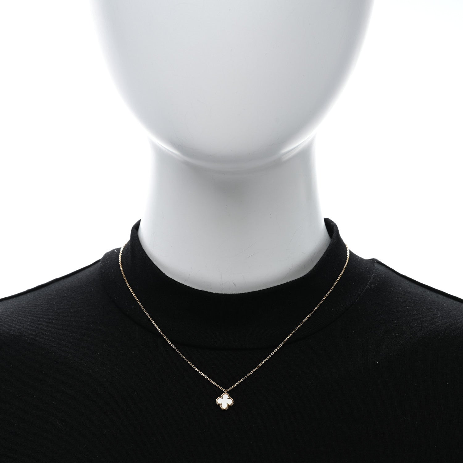 Van Cleef & Arpels 18K Yellow Gold Mother of Pearl Sweet Alhambra Pendant Necklace 2 of 4