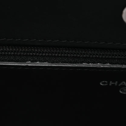 Chanel Lambskin Camellia Embossed Wallet On Chain WOC Black 15 of 16