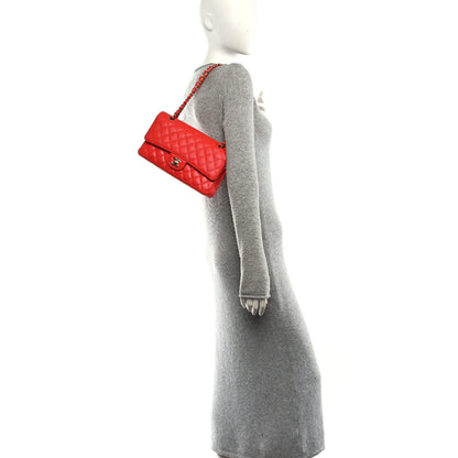 Chanel Caviar Quilted Medium Double Flap Red 2 of 10