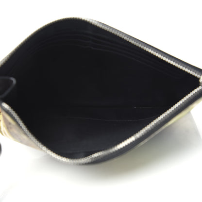 Gucci GG Supreme Monogram Blooms Small Zip Wristlet Pouch Beige New Military Black 5 of 7