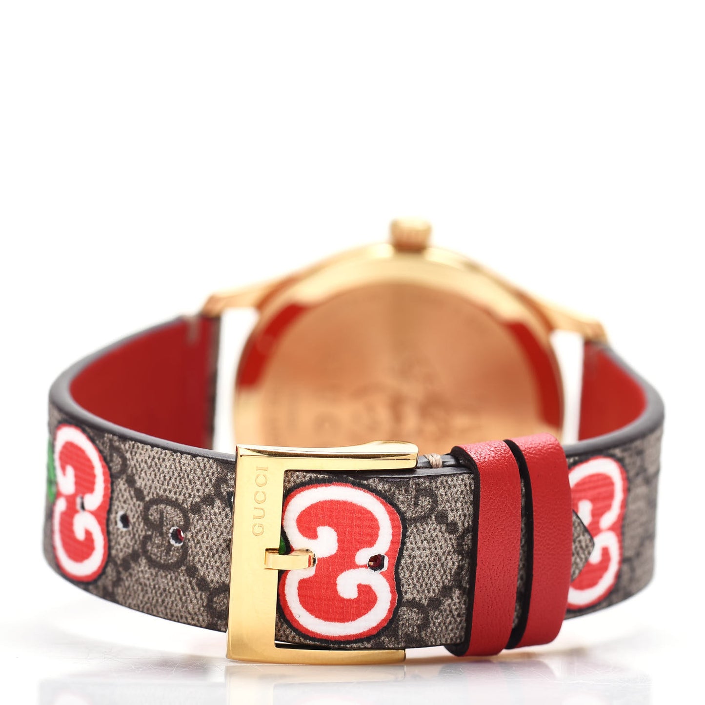 Stainless Steel Canvas 38mm G-Timeless Chinese Valentine's GG Apple Quartz Watch Brown