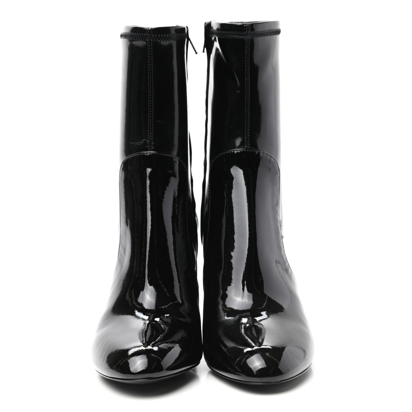 Patent Silhouette Ankle Boots 39 Black