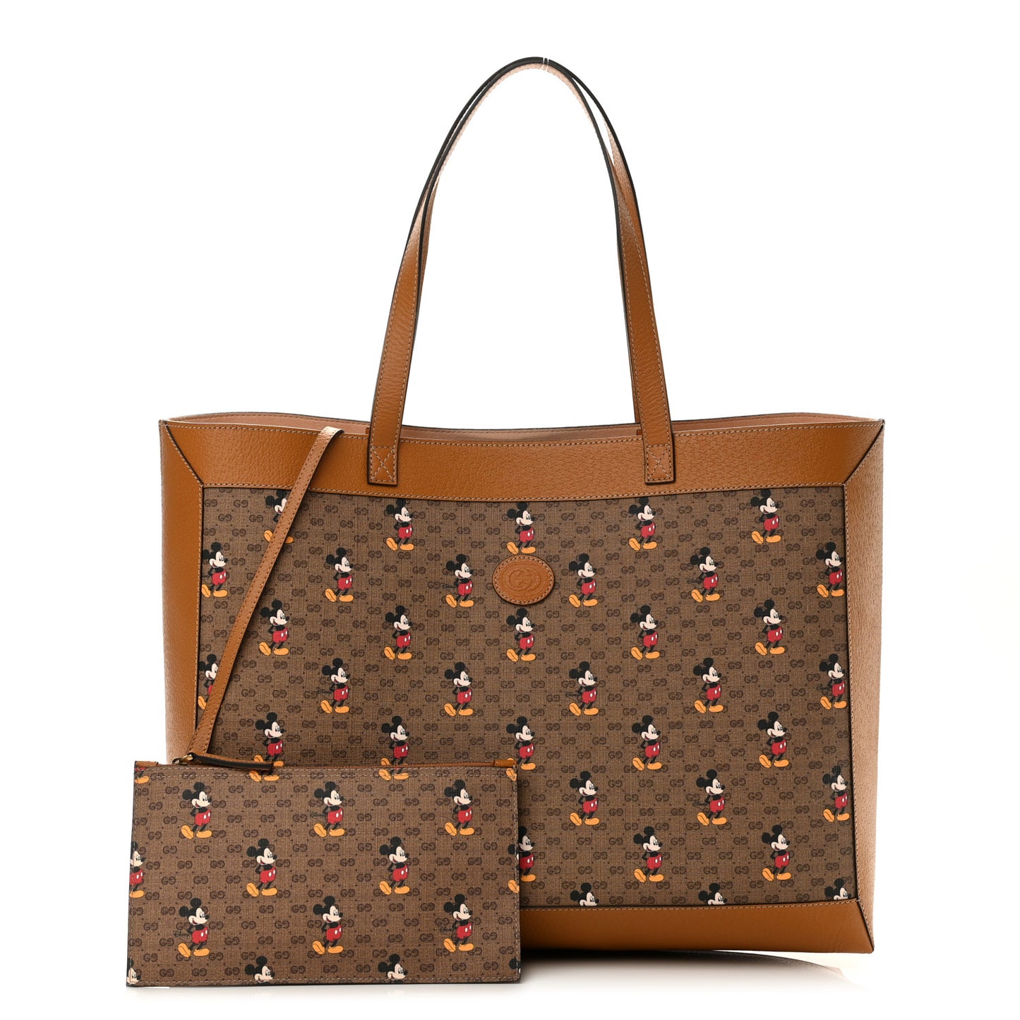 X DISNEY Mini Vintage GG Supreme Monogram Mickey Mouse Large Shopping Tote Beige Vintage Sun Oil