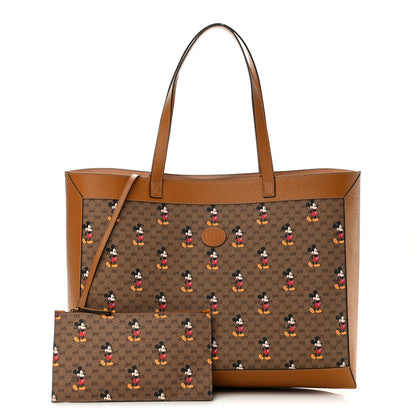 Gucci X DISNEY Mini Vintage GG Supreme Monogram Mickey Mouse Large Shopping Tote Beige Vintage Sun Oil 1 of 11