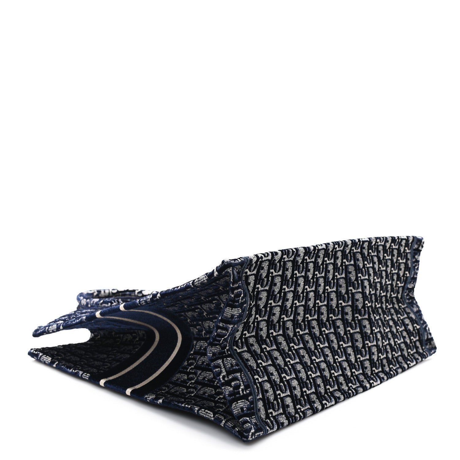Christian Dior Oblique Velvet Large Book Tote Blue Multicolor