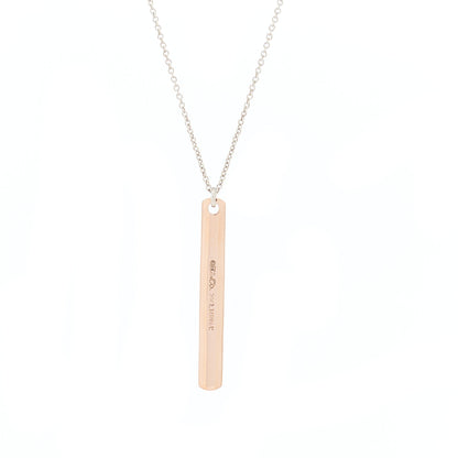 Tiffany Sterling Silver Rubedo 1837 Bar Pendant Necklace 5 of 5