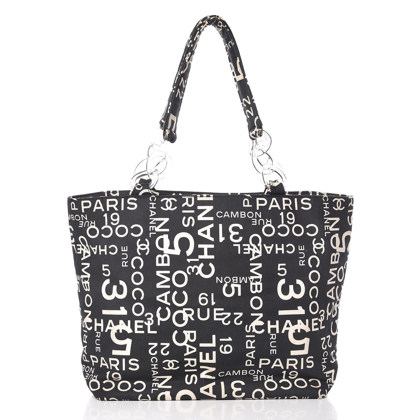 Canvas 31 Rue Cambon Beach Tote Black