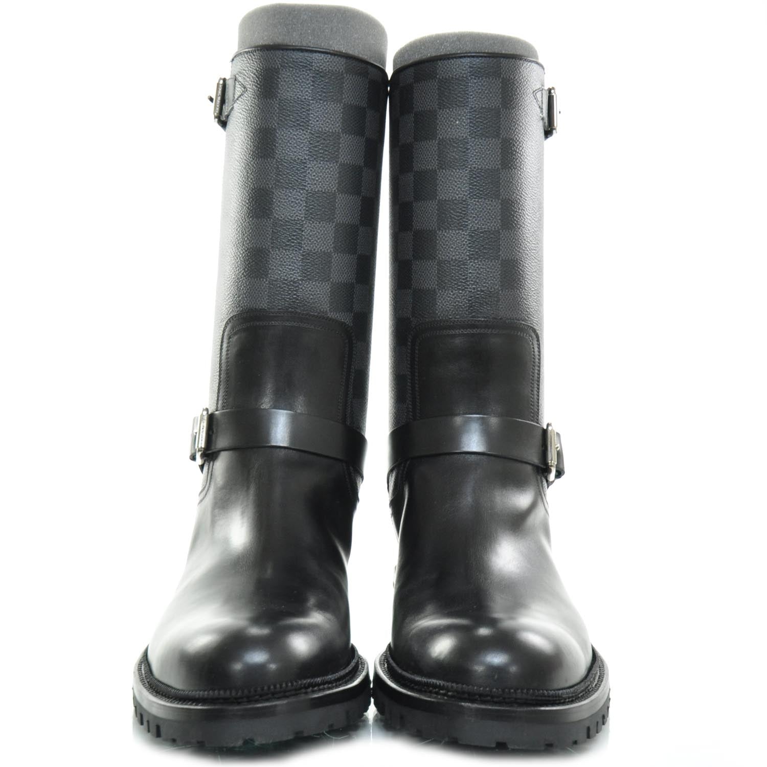 Louis Vuitton Damier Graphite Edgy Biker Boots 8.5 1 of 9