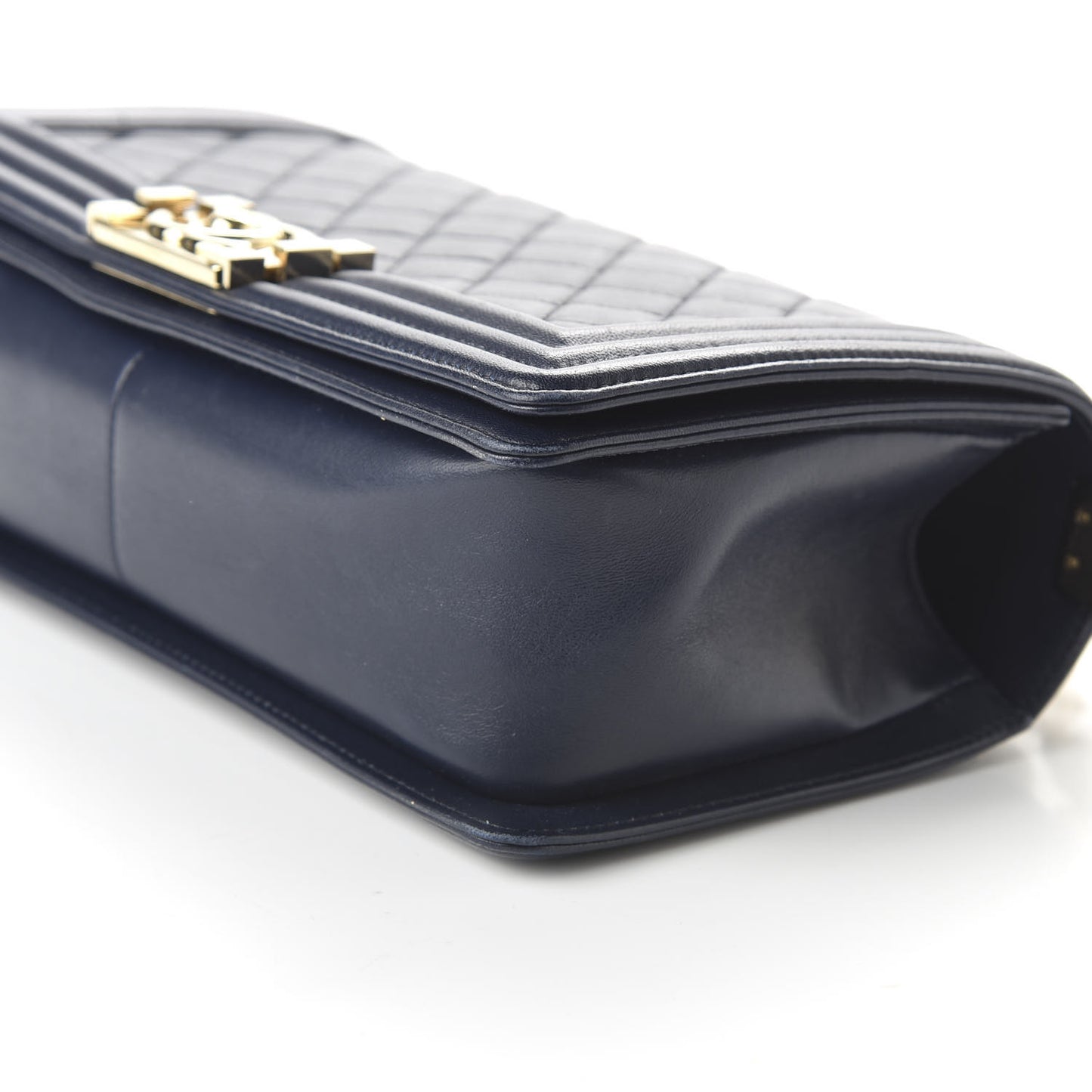 Lambskin Quilted Medium Boy Flap Dark Navy