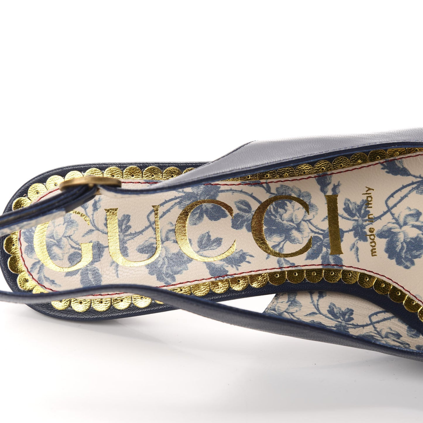 Malaga Kid Web Bow Jane Low Heel Slingback Pumps 36 Navy