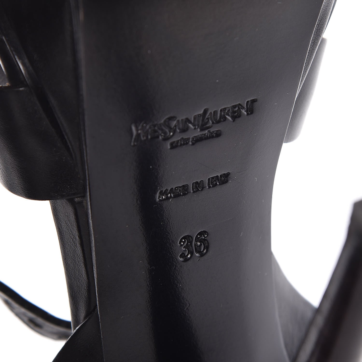 Saint Laurent Calfskin Tribute 105 Platform Sandals 36 Black 9 of 12