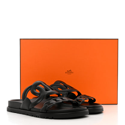 Hermes Nappa Extra Sandals 36 Black 9 of 9
