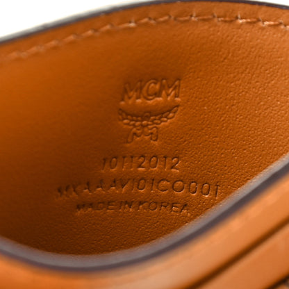 MCM Calfskin Visetos Mini Card Case Cognac 6 of 6