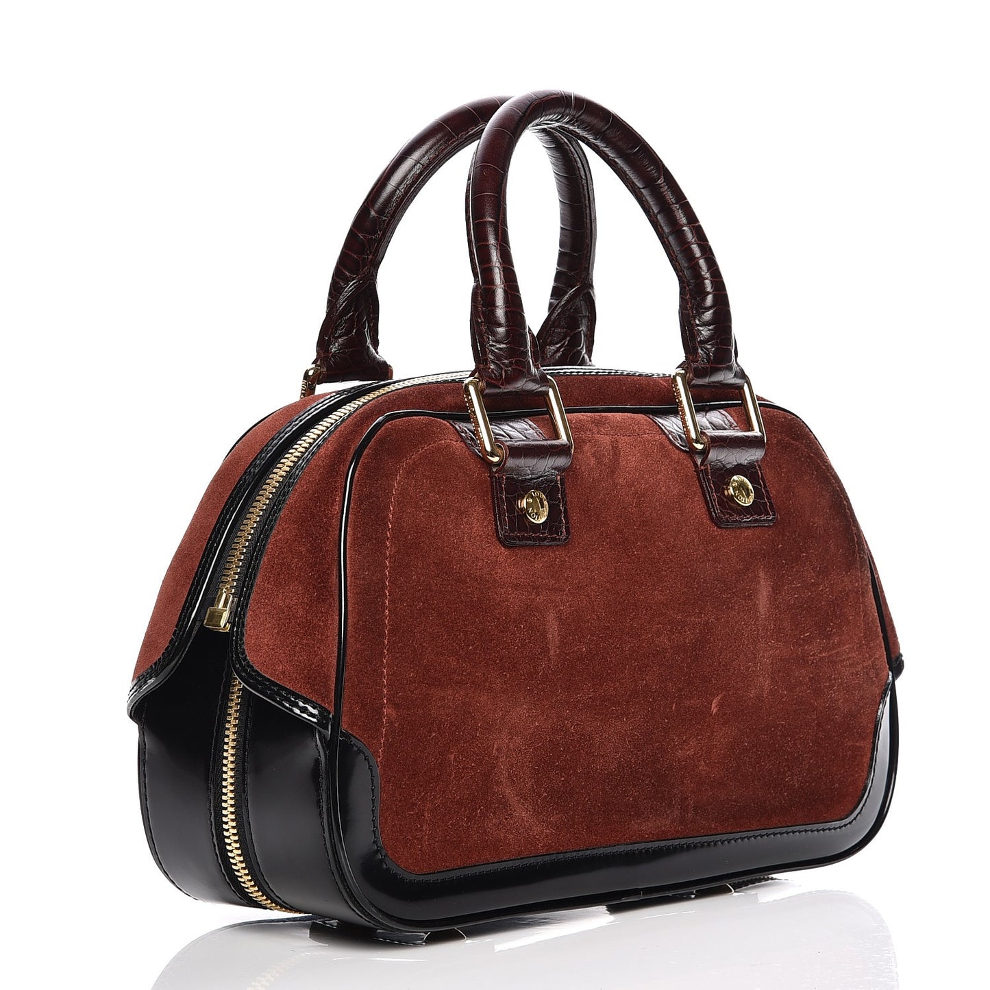 Suede Stamped Havane Bowler PM Brun