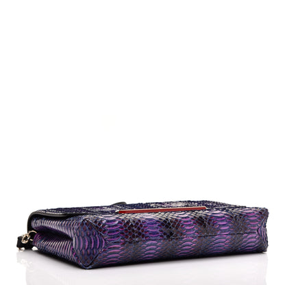 Christian Louboutin Watersnake Rocaille Rougissime Clutch Violet 4 of 11