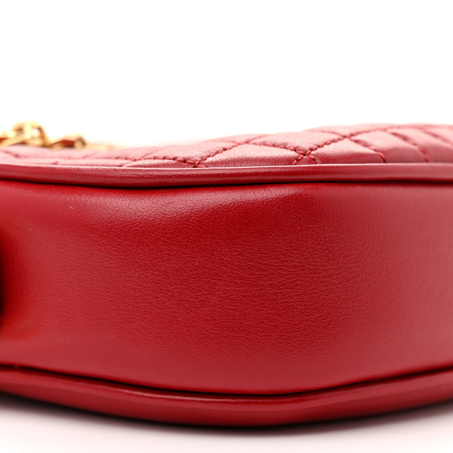 Celine Calfskin Quilted Small C Charm Bag Red 9 of 12