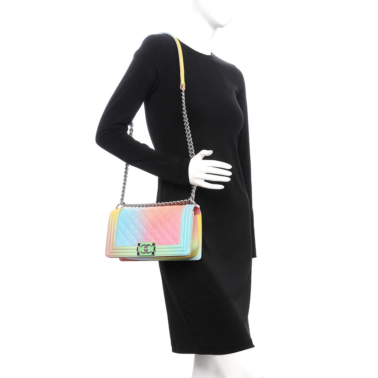 Caviar Quilted Medium Cuba Rainbow Boy Flap Multicolor