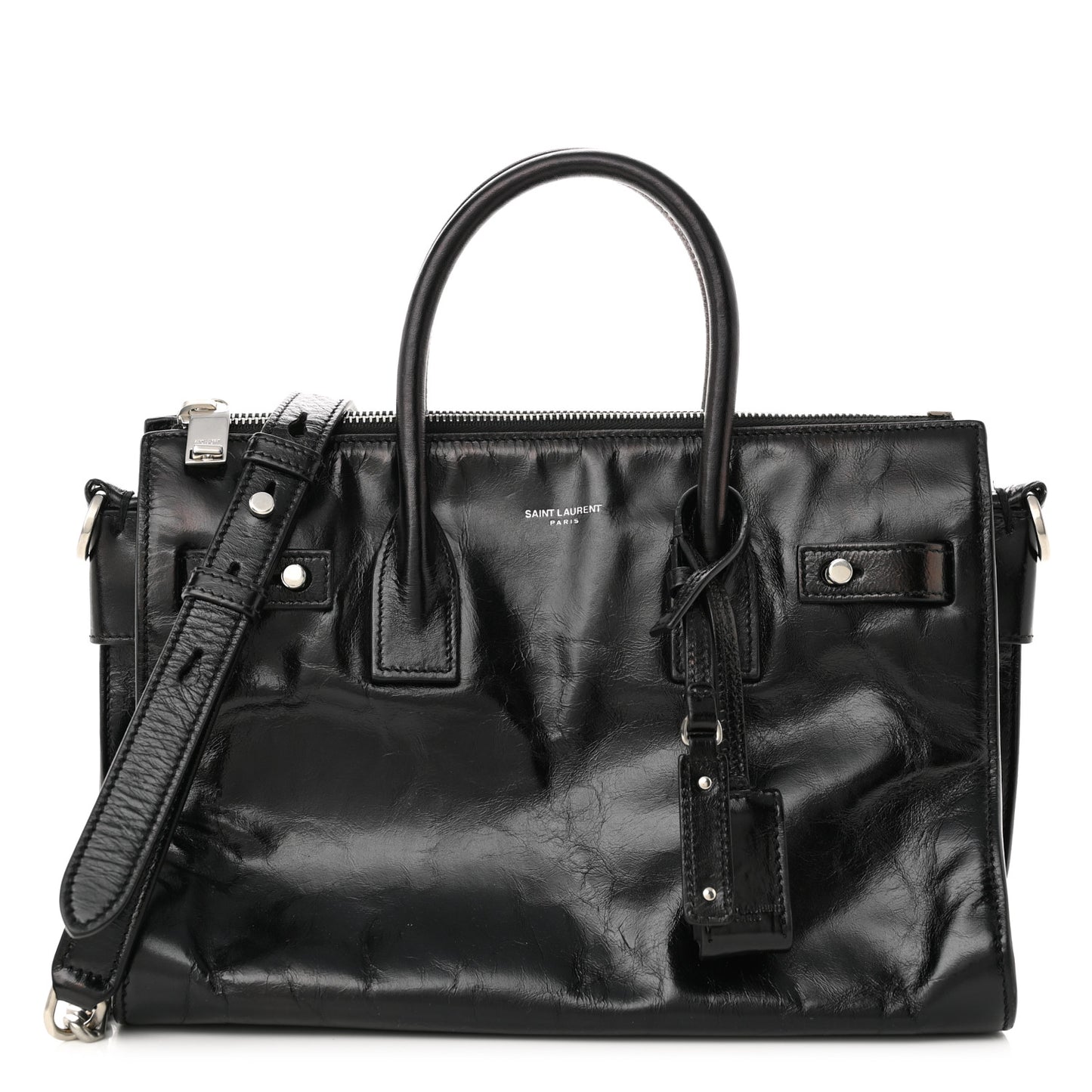 Glace Calfskin Baby Souple Sac De Jour Black