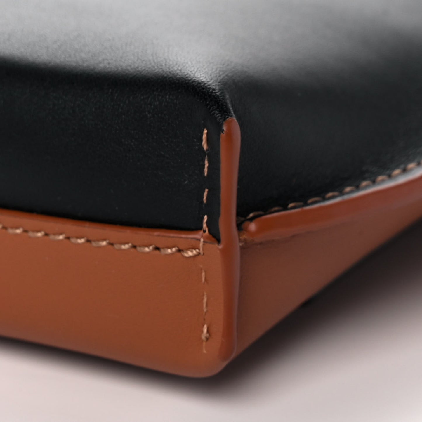 Smooth Calfskin Mini Gate Pocket Black Tan