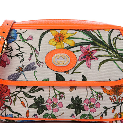 Gucci Canvas Flora Floral Shoulder Bag White Orange Fluo 7 of 9