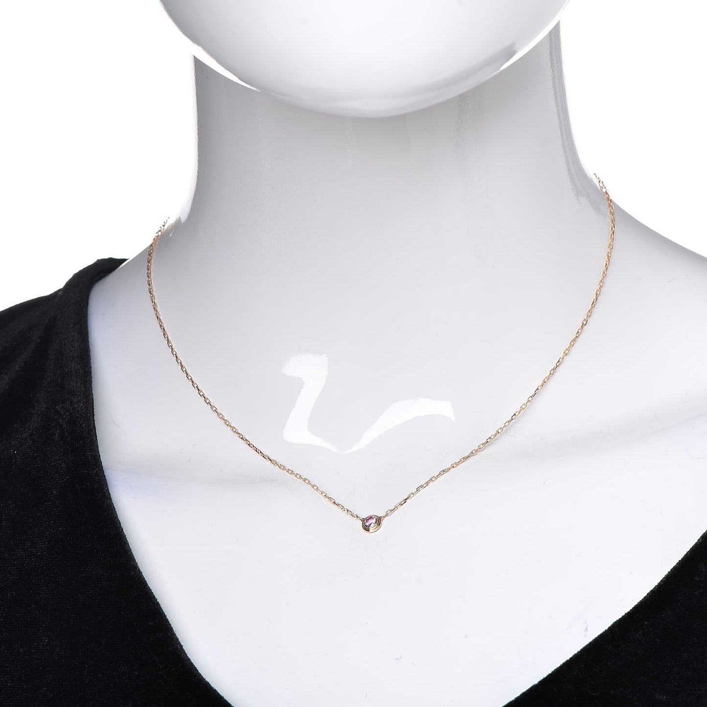 18K Pink Gold Pink Sapphire D'Amour Pendant Necklace
