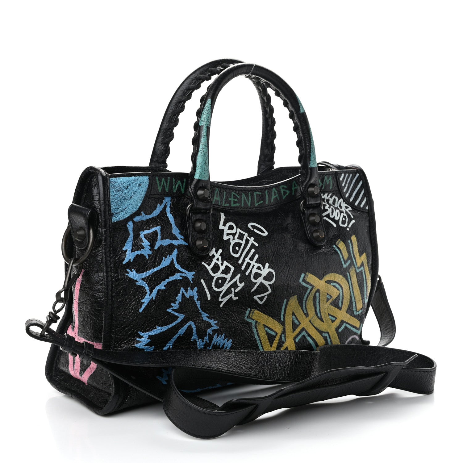 Balenciaga Agneau Graffiti All Over Classic Hardware S City Black Multicolor 3 of 11