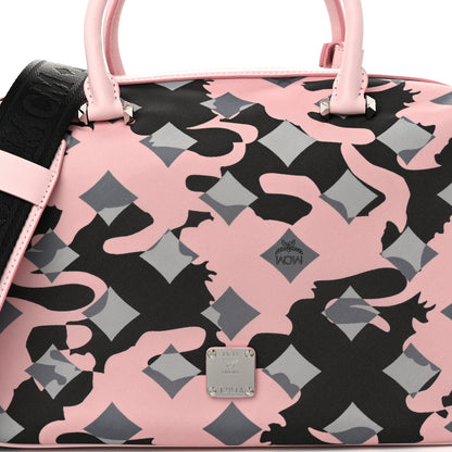MCM Nylon Camo Top Handle Satchel Pink Blush 8 of 12