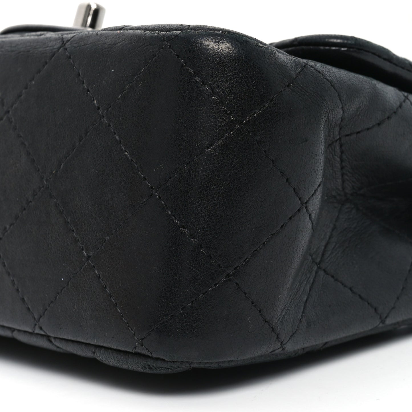 Lambskin Quilted Mini Square Flap Black