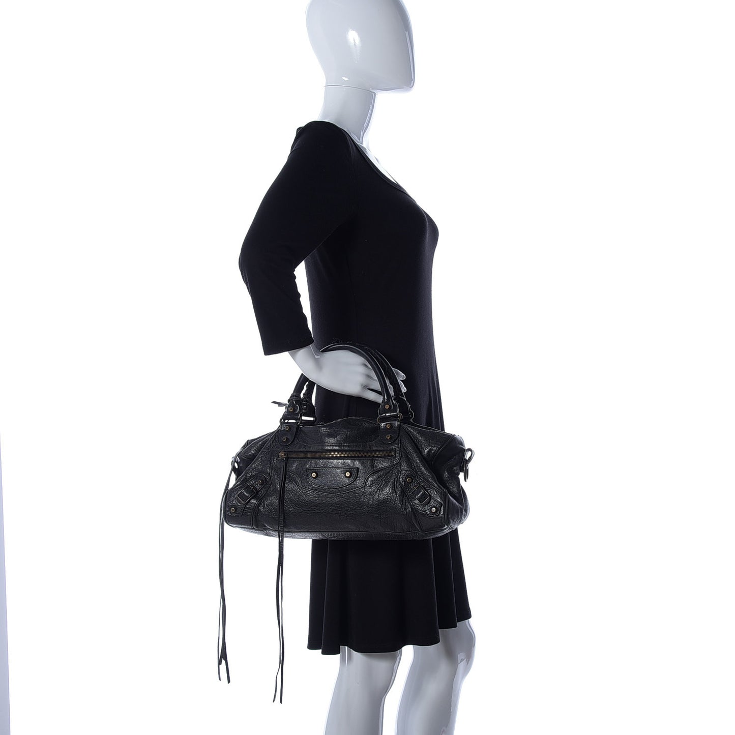 Agneau Classic Hardware Twiggy Black