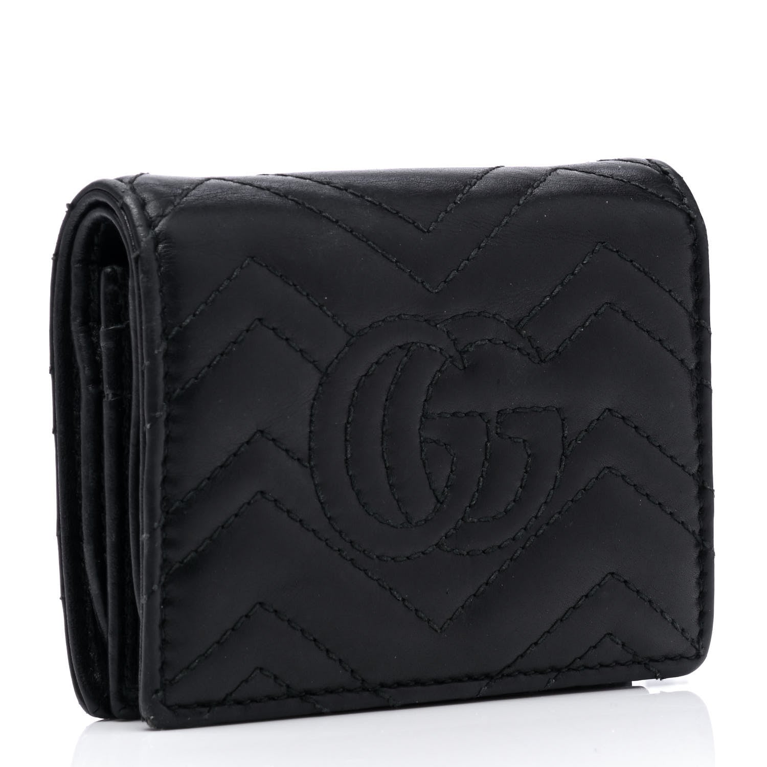 Gucci Calfskin Matelasse GG Marmont Card Case Black 2 of 4