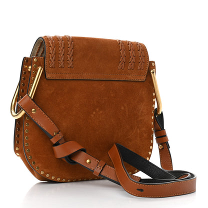 Chloe Suede Calfskin Braided Small Hudson Shoulder Bag Caramel 3 of 9