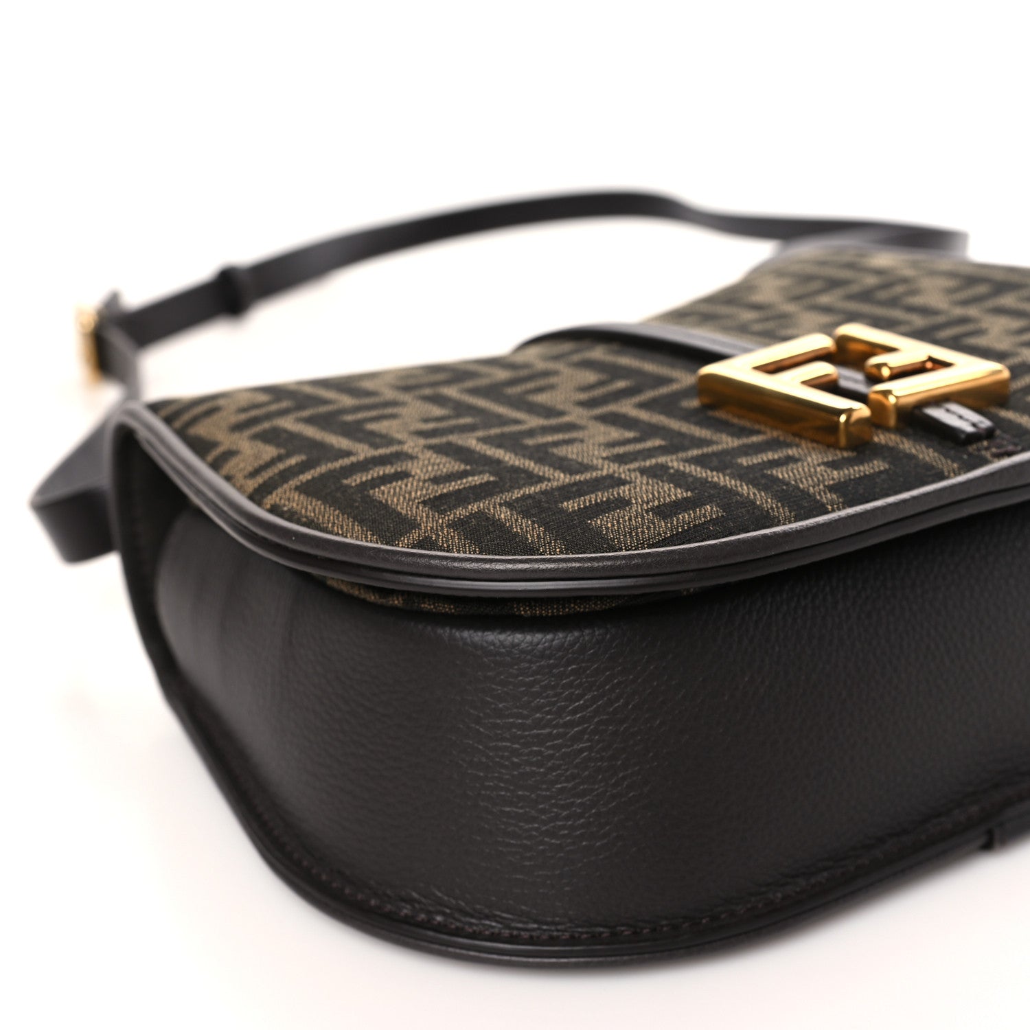 Fendi Fabric Jacquard Vitello Cher Cuoio FF 1974 Medium Fendi C'mon Tobacco Moro Ebano 8 of 9