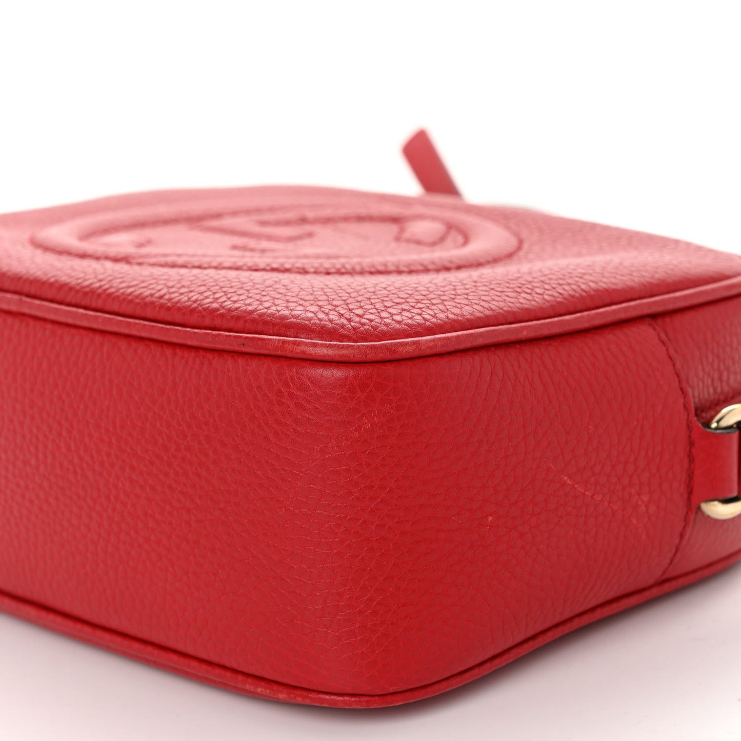 Pebbled Calfskin Small Soho Disco Bag Vibrant Red