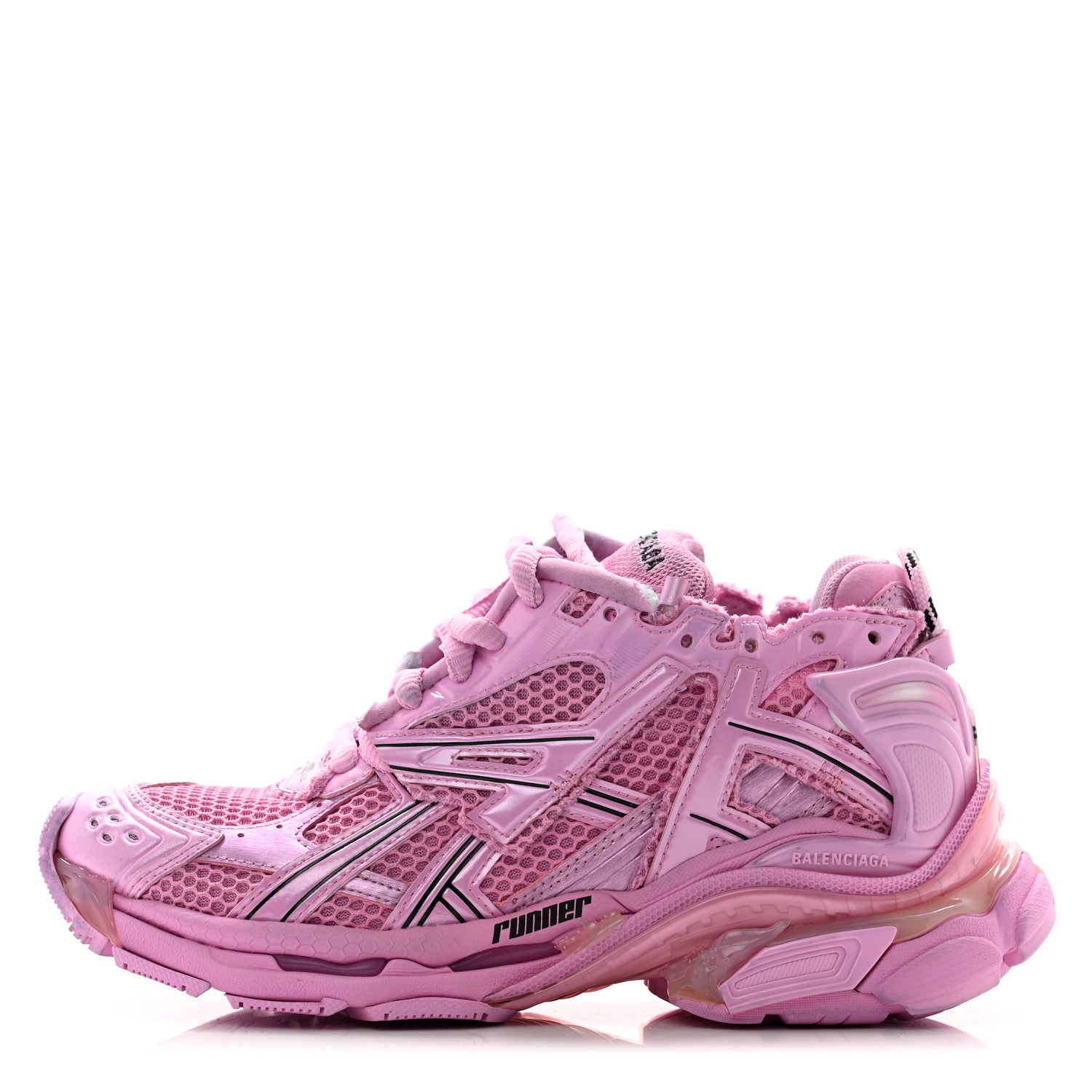 Balenciaga Mesh Rubber Distressed Womens Runner Sneakers 37 Multicolor 1 of 9