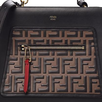 Fendi Vitello Century F is Fendi FF 1974 Embossed Small Runaway Satchel Black Maya 16 of 16