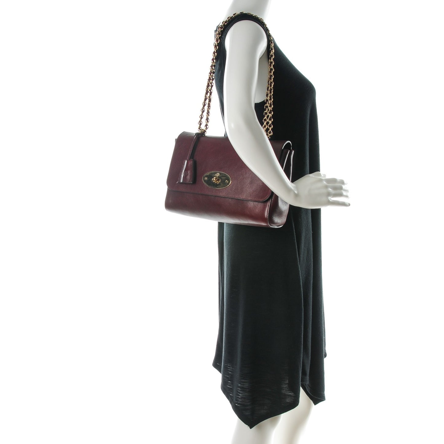 Natural Calfskin Medium Lily Flap Oxblood