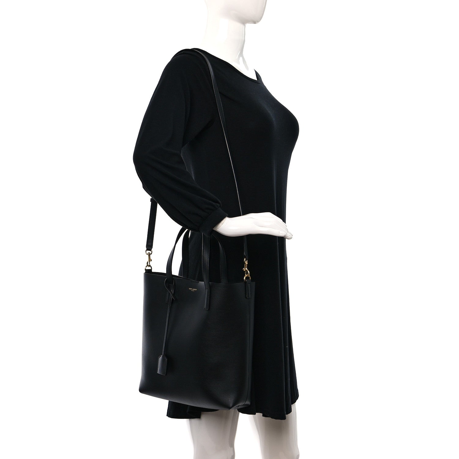 Saint Laurent Calfskin Toy Shopping Tote Black 2 of 9