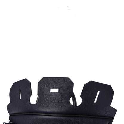 Hermes Togo Todoo Feutre HAC Birkin 40 Gris Clair Bleu Nuit 16 of 32