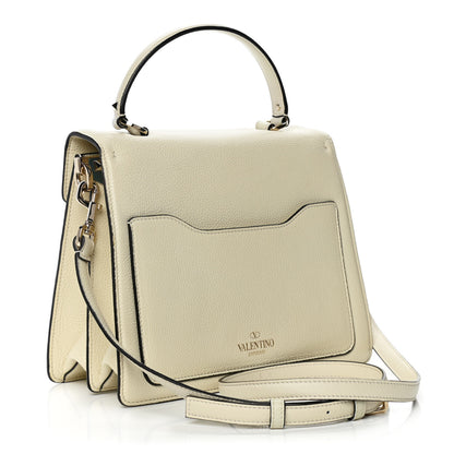 Valentino Garavani Grainy Calfskin Embossed VLTN Uptown Top Handle Bag Ivory 2 of 9