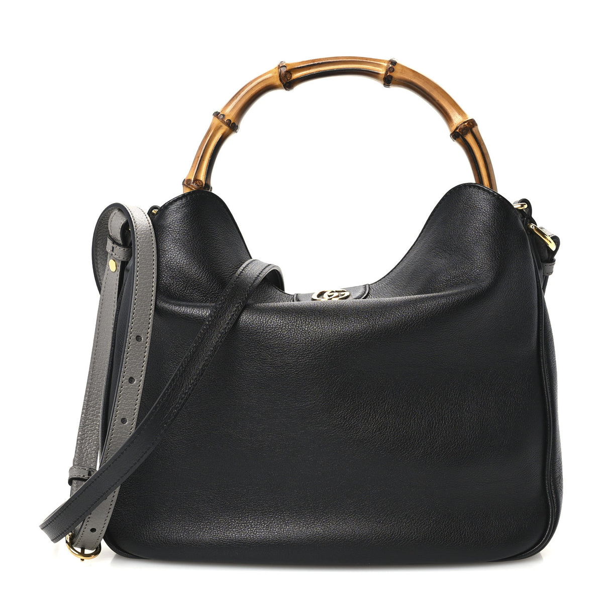 Gucci Softy Wonka Textured Dollar Calfskin Medium Diana Shoulder Bag Black 1 of 11