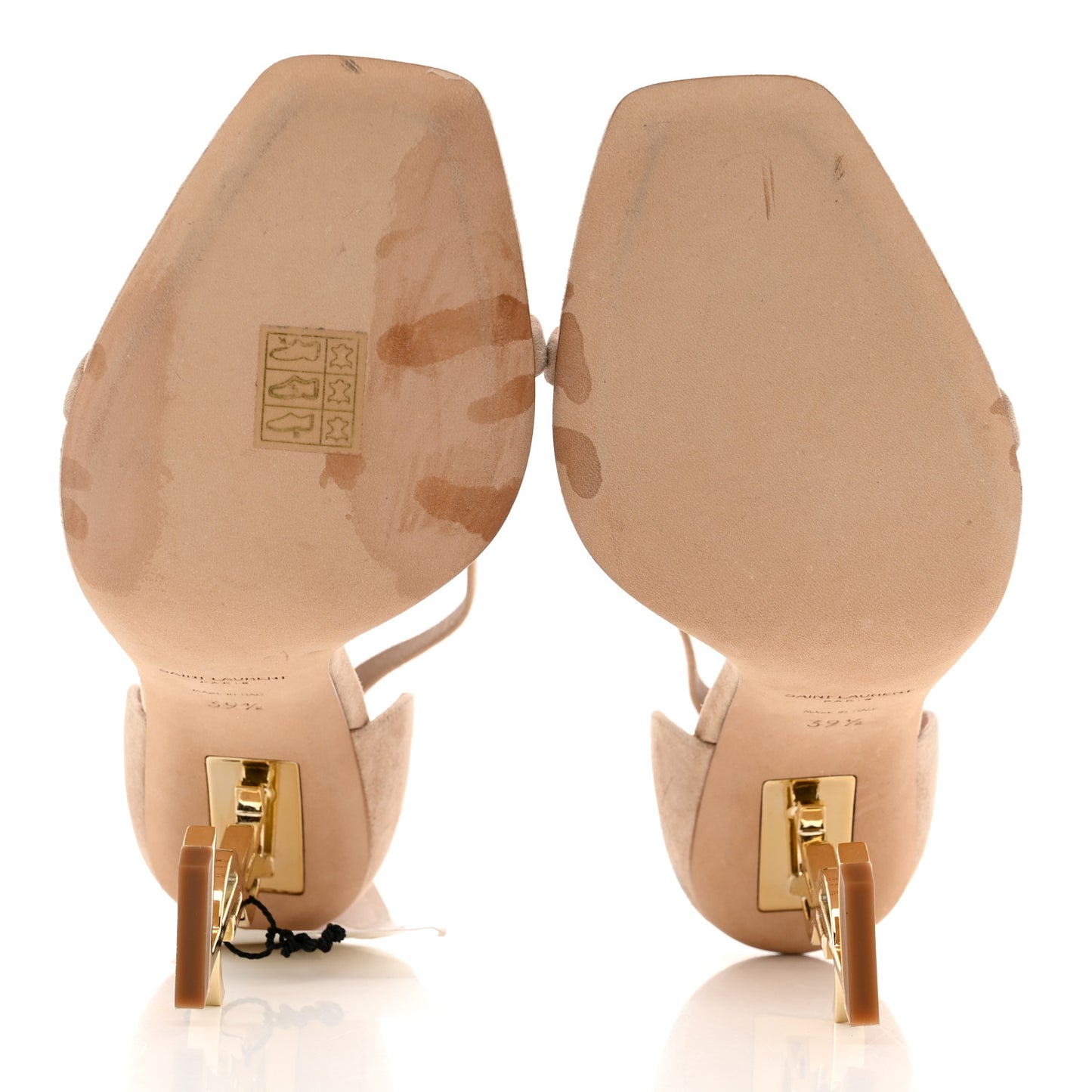 Suede Calfskin Opyum 110 Sandals 39.5 Cachemere Pale Gold