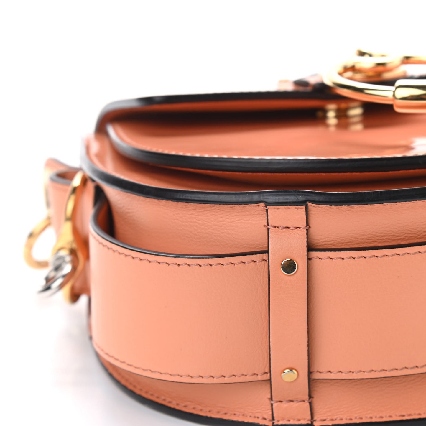 Patent Calfskin Suede Small Tess Bag Autumnal Brown