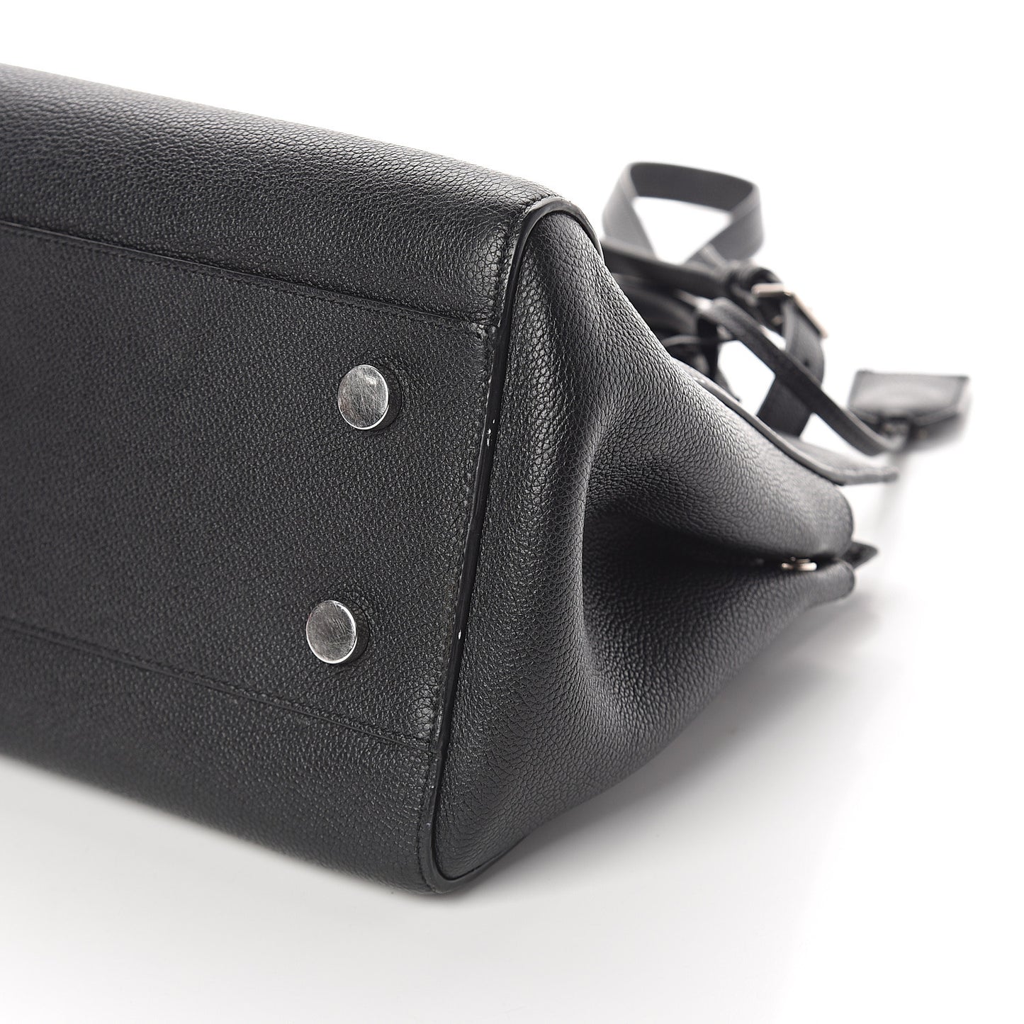 Grained Calfskin Small Cabas Rive Gauche Black