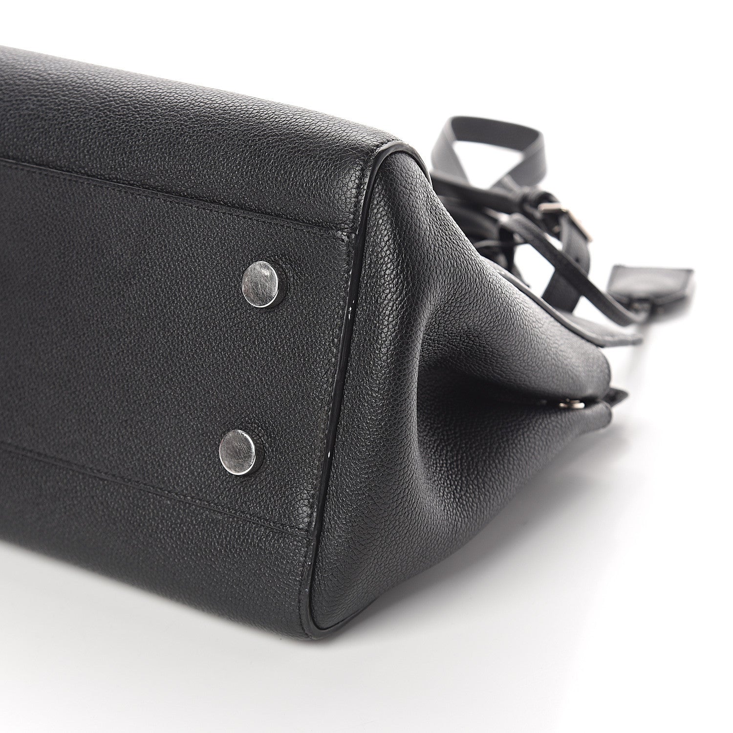 Saint Laurent Grained Calfskin Small Cabas Rive Gauche Black 8 of 8