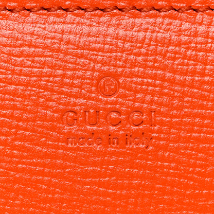 Gucci Azalea Calfskin Enamel Horsebit 1955 Wallet On Chain Deep Orange 6 of 14